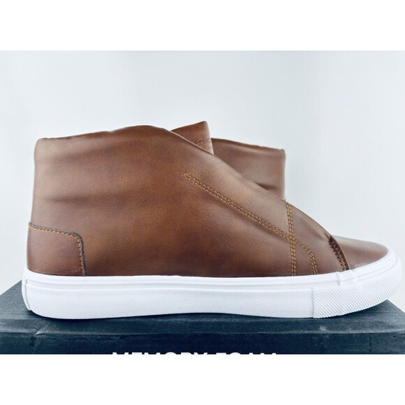 Men's London Fog Dorance Cognac Brown Memory Foam Boots Shoes Size 10 New! - Picture 3 of 13